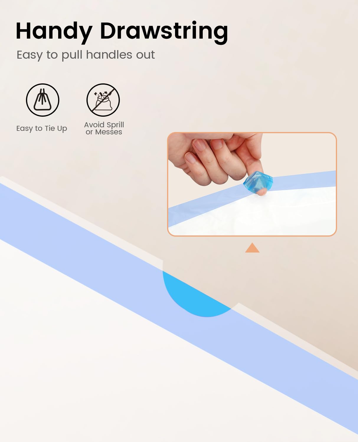 Cat Litter Box Liners-60 Count, Drawstring Cat Litter Waste Receptacles Bags For Lelo Elves Lmsp-10-18'' X 18''