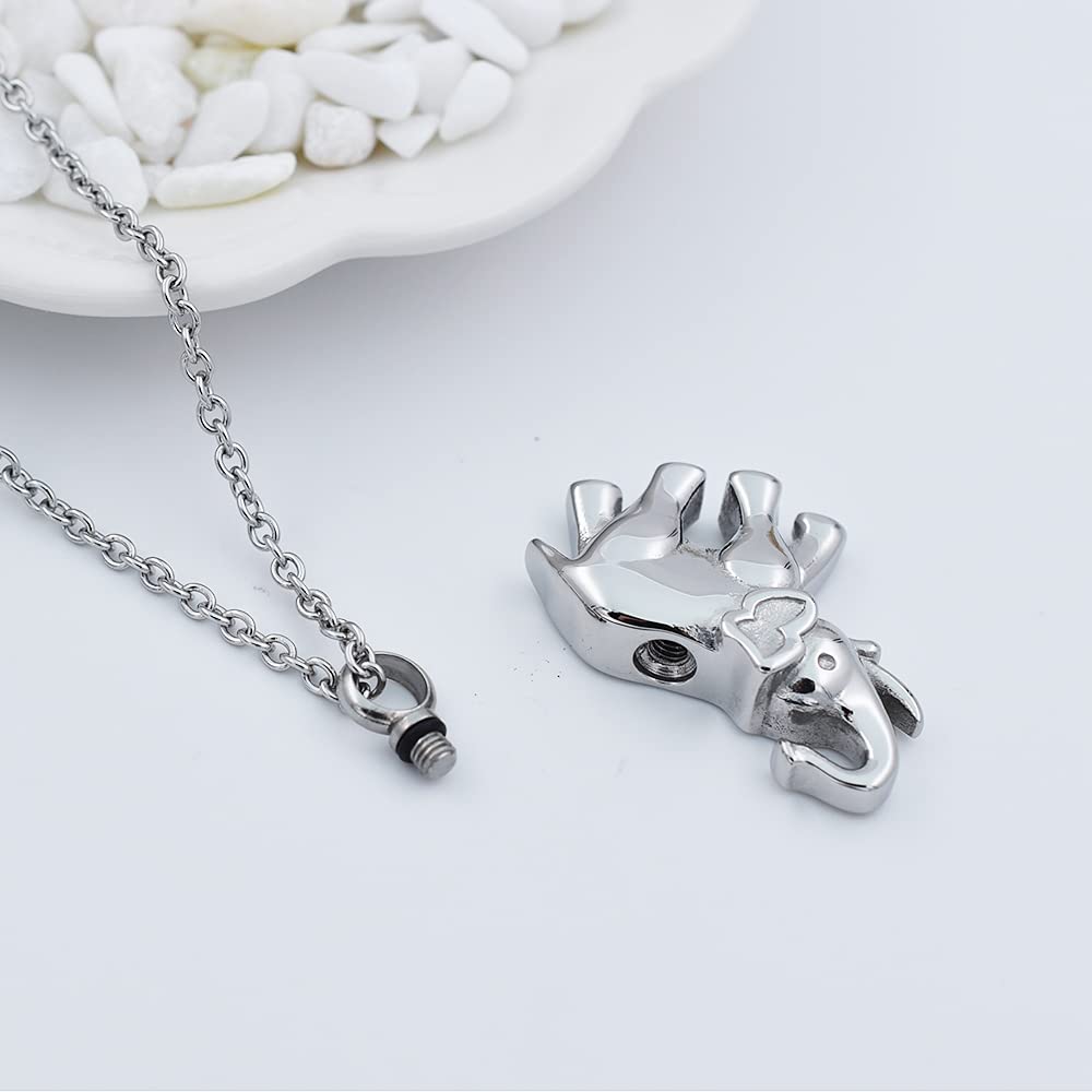 Cute Elephant Cremation Jewelry For Ashes Memorial Jewelry Cremation Urn Necklace Urn Jewelry Memorial Pendant For Pet/Human (Si
