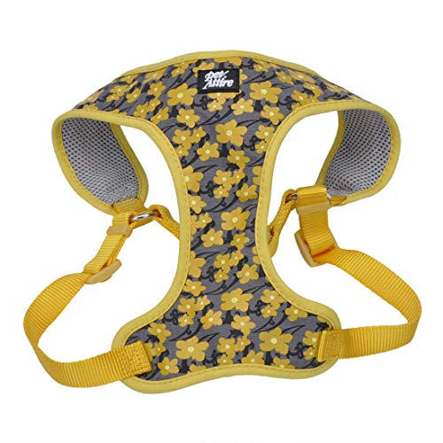 Coastal Pet Ribbon Designer Wrap Adjustable Dog Harness - Large & Small Dog Harness - Breathable Mesh Harness For Dogs Pet Supplies For Dogs - Yellow Buttercup, 3/4' X 22-28'