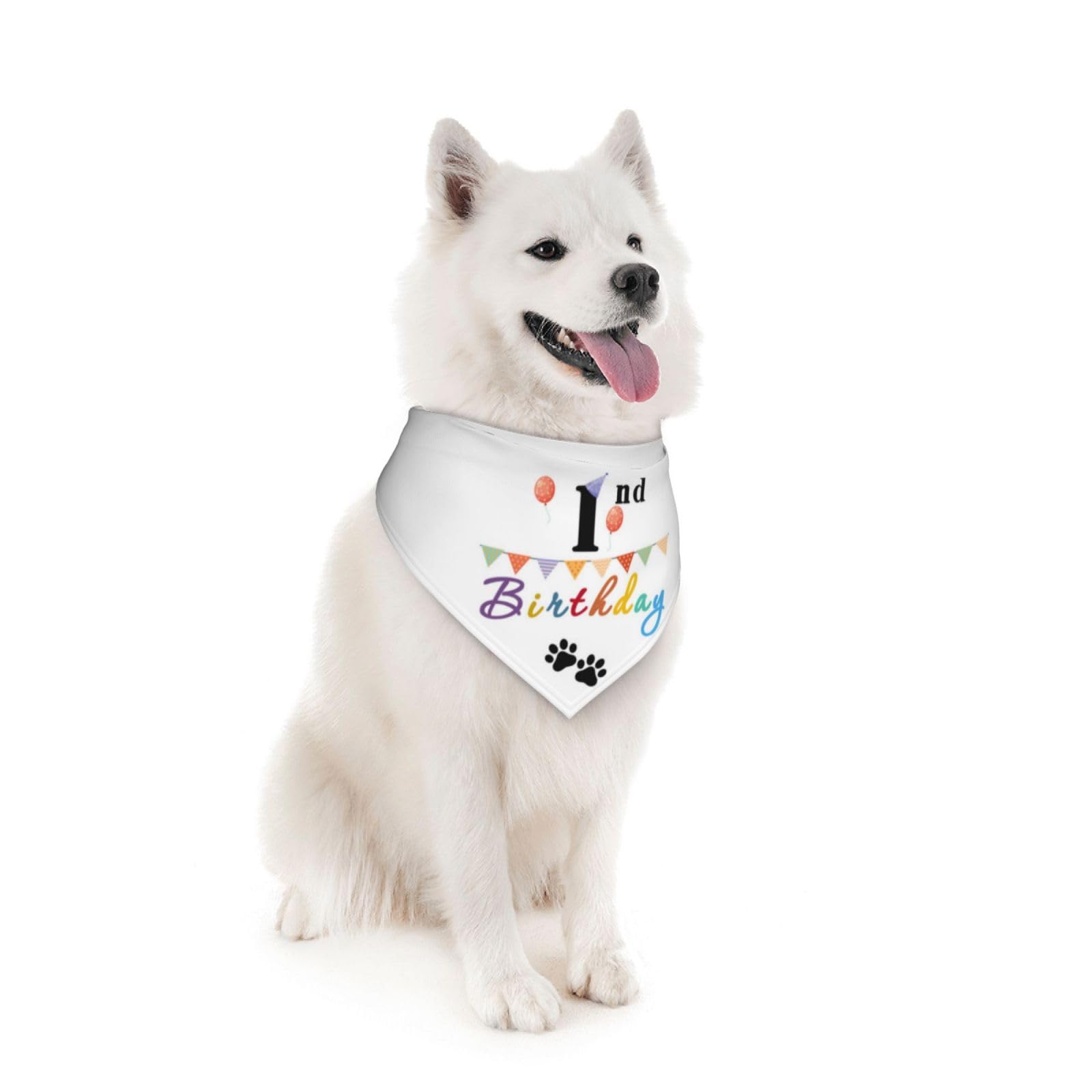 It'S My 1St Birthday Colorful Balloons Dog Bandana Scarf Triangle Bibs Pet Accessories Cat Kerchief