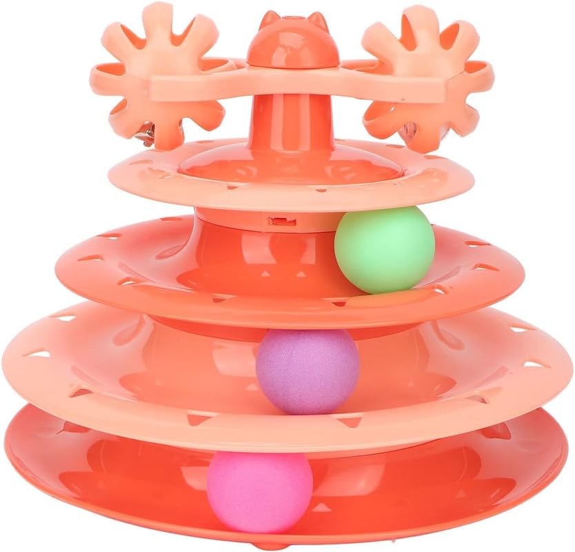 Bohobark Interactive Cat Toy Roller With 4 Levels And 3 Colorful Balls  Promotes Mental And Physical Exercise For Kittens