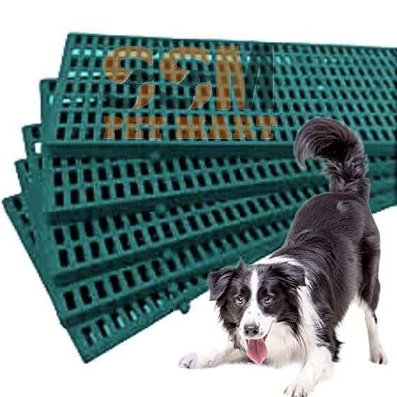 SSM PET MART Pet Plastic 36x12 Inch Dog Flooring Mat | Multipurpose Floor Mat for Dog, Cat, Rabbit, Goat (Black, Set of 4)07