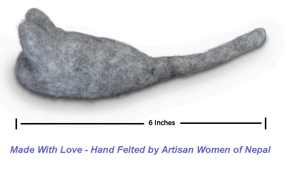 Earthtone Solutions Cat Mouse Toy - 3 Felted Wool Mouse Toys Without Catnip For Indoor Cats And Kittens - Large Handmade Mice