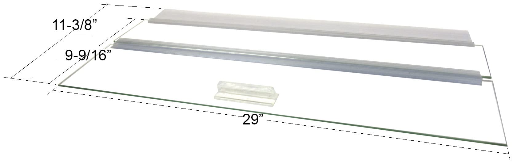 Glass Canopy for Aquariums with and Without Center Braces, 5 Gallon to 200 Gallon Aquariums (Tank Without Center Brace, 30 L x 1