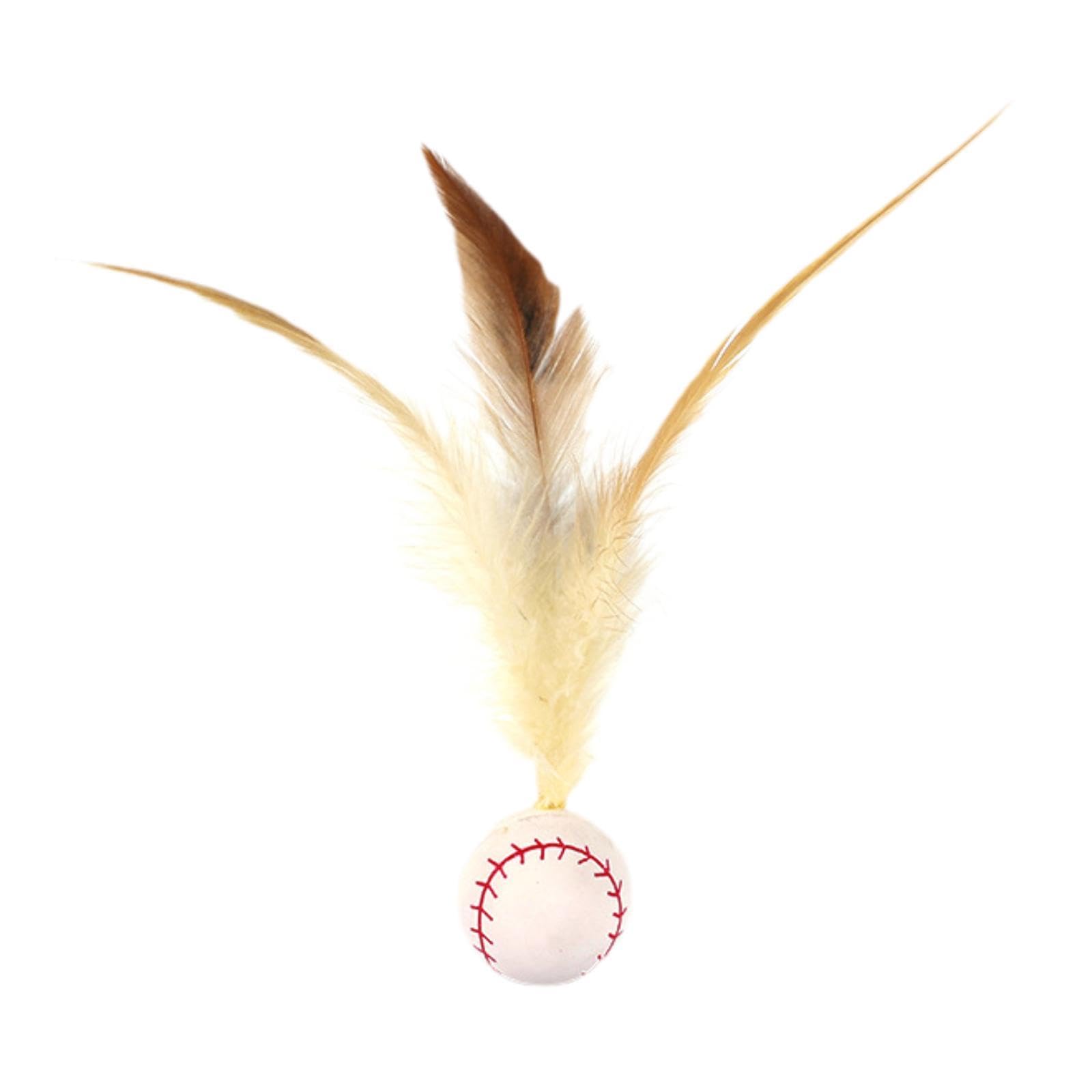 Ecomistiq Cats Bouncy Ball With Teaser Bite Resistant Tail Toy For Dog Baseball| Toys| Cat Supplies |Pet