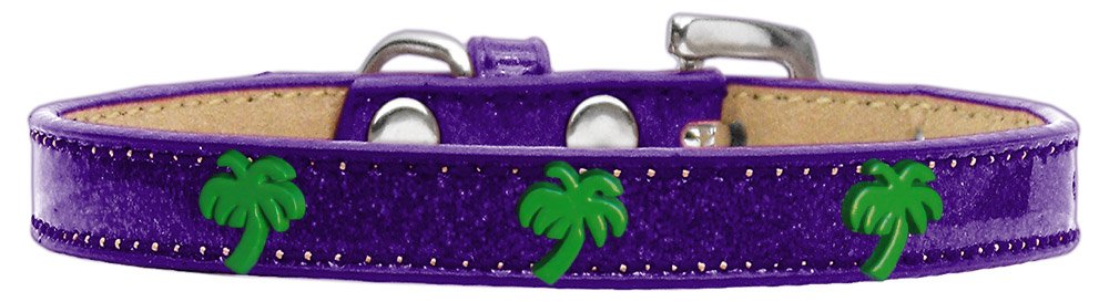 Mirage Pet Products 633-24 PR12 Green Palm Tree Widget Ice Cream Dog Collar, Size 12, Purple