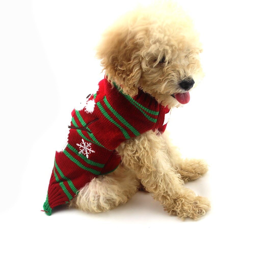 Nacoco Dog Snow Sweaters Thick Snowman Sweaters Xmas Dog Holiday Sweaters New Year Christmas Sweater Pet Clothes For Small Dog And Cat(Thick Snowman, 3Xl)