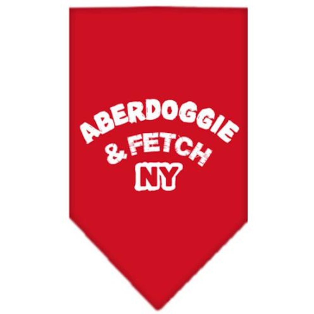 Pet and Dog Bandana Screen Printed, Aberdoggie & Fetch NY Red Small