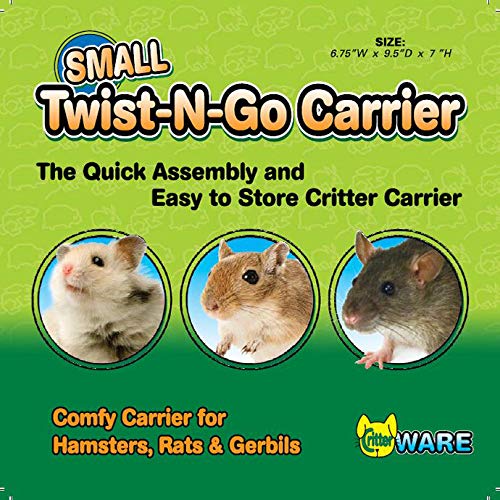 Ware Manufacturing Twist-N-Go Carrier For Small Pets, Hamsters, Ferrets, Rats, Guinea Pigs - Small