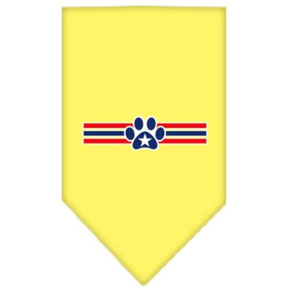 Mirage Pet Products Patriotic Star Paw Screen Print Bandana, Large, Yellow