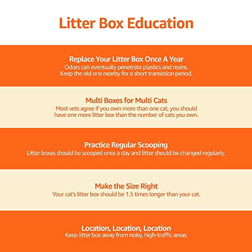 Amazon Basics No-Mess Hooded Enclosed Cat Litter Box, Large, Multicolor, 24 In X 18 In X 17 In