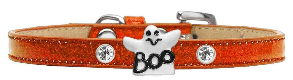 Halloween Dog, Puppy & Pet Widget Ice Cream Collar, &quot;Halloween Charms&quot; (Available in: Candy Corn, Pumpkin or Ghost) Ghost - Orange 12