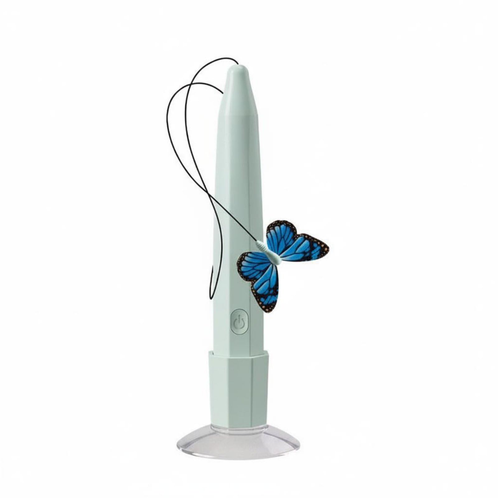 Heavenglow Automatic Butterfly Kitty Toy Handsunrestricted Play Butterfly Kitty Toy Suction Cup Base Pet Entertainment, Green
