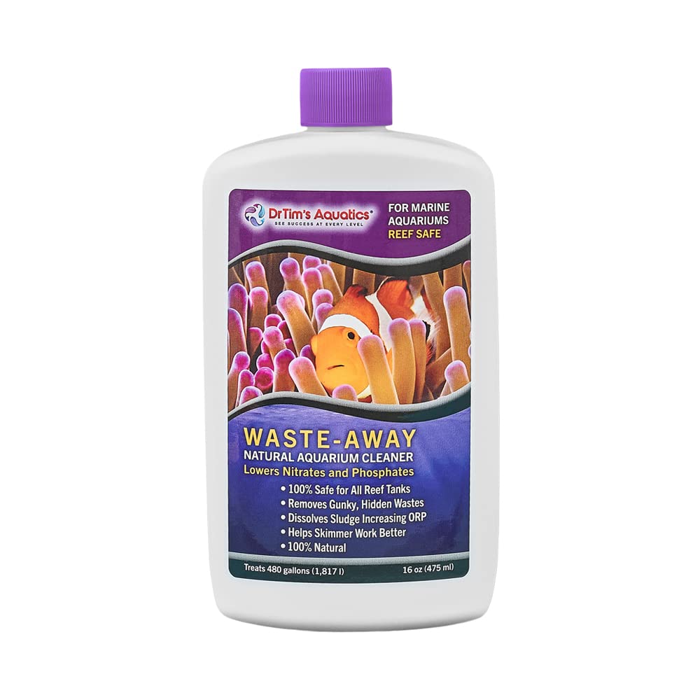 DrTims Aquatics Reef Waste-Away - Natural Fish Tank & Aquarium Waste Management Solution for Dissolving & Cleaning Organic Sludg