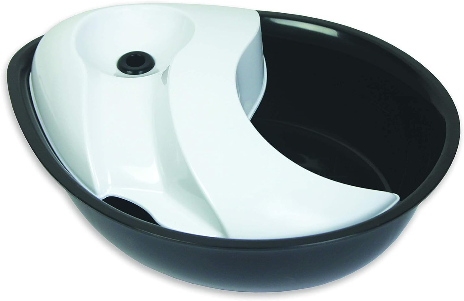 Pioneer Pet Raindrop Fountain, Pet Drinking Fountains (60 Oz., Plastic -Black & White)