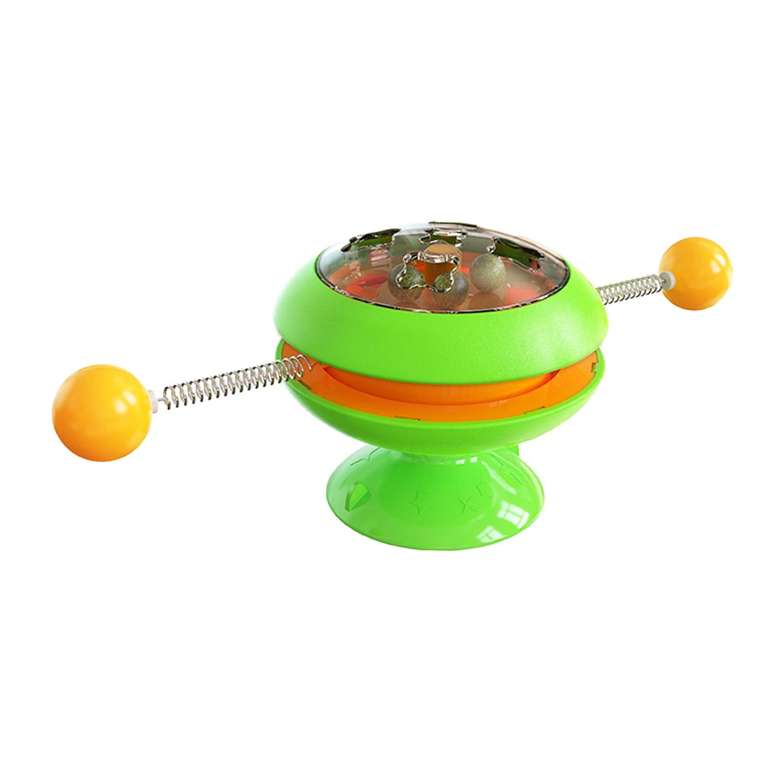 Lyla Cat Turntable Ball Catnip Toys Pet Interactive Toy With Suction Cup Green