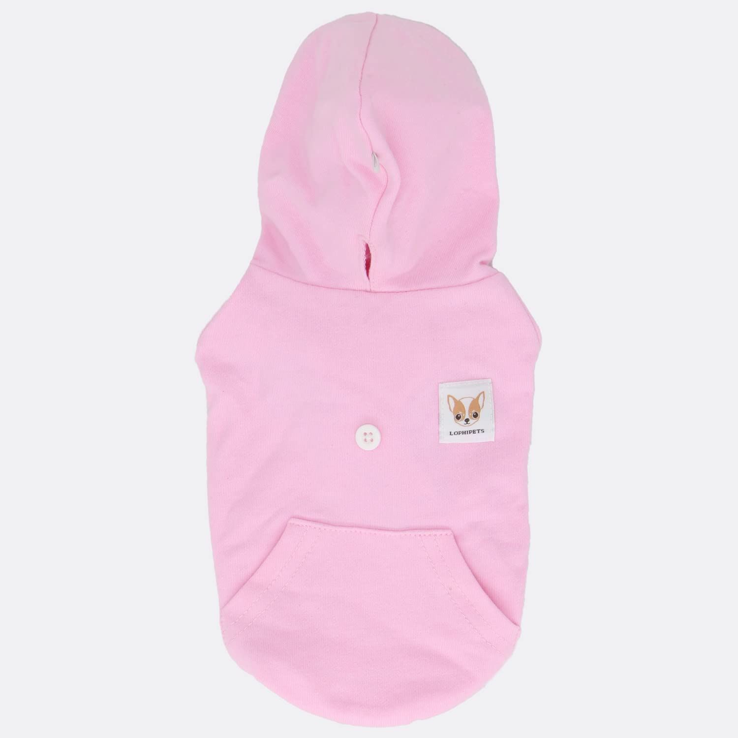 Lophipets Dog Cotton Hoodies Sweatshirts For Small Dogs Chihuahua Puppy Clothes Cold Weather Coat-Pink/S