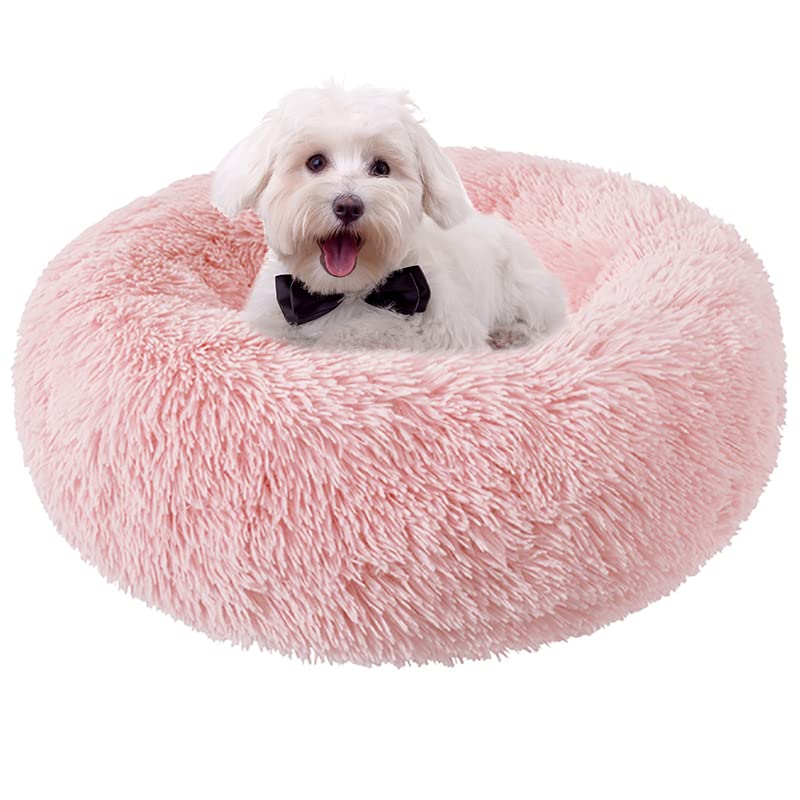Nisrada Dog Bed For Small Medium Large Dogs, 24 Inch Calming Dogs Bed, Washable-Round Cozy Soft Pet Bed For Puppy And Kitten With Slip-Resistant Bottom