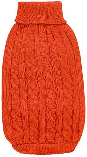 Chborchicen Small Dog Sweaters Knitted Pet Cat Sweater Warm Dog Sweatshirt Dog Winter Clothes Kitten Puppy Sweater (Xx-Small, Or