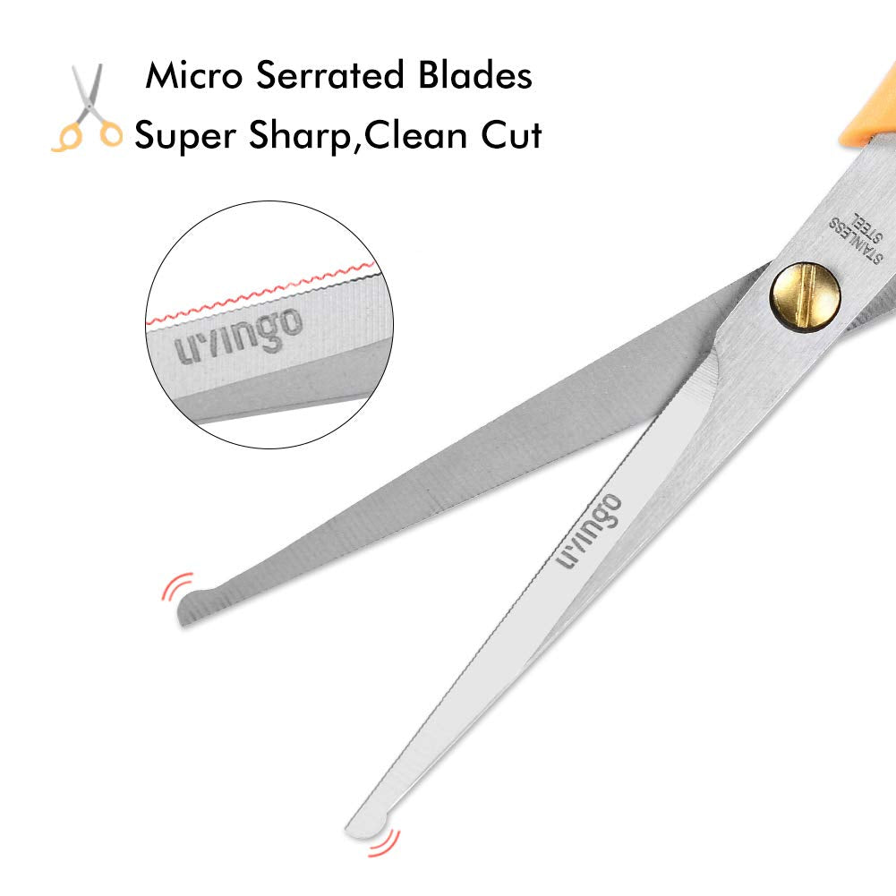 Livingo Professional Pet Grooming Scissors For Cats & Dogs, Titanium Coated Safe Rounded Tip And Micro Serrated Trimming Shears For Animal Face, Nose, Ear And Paw Hair, 2 Pack 6.5 Inch