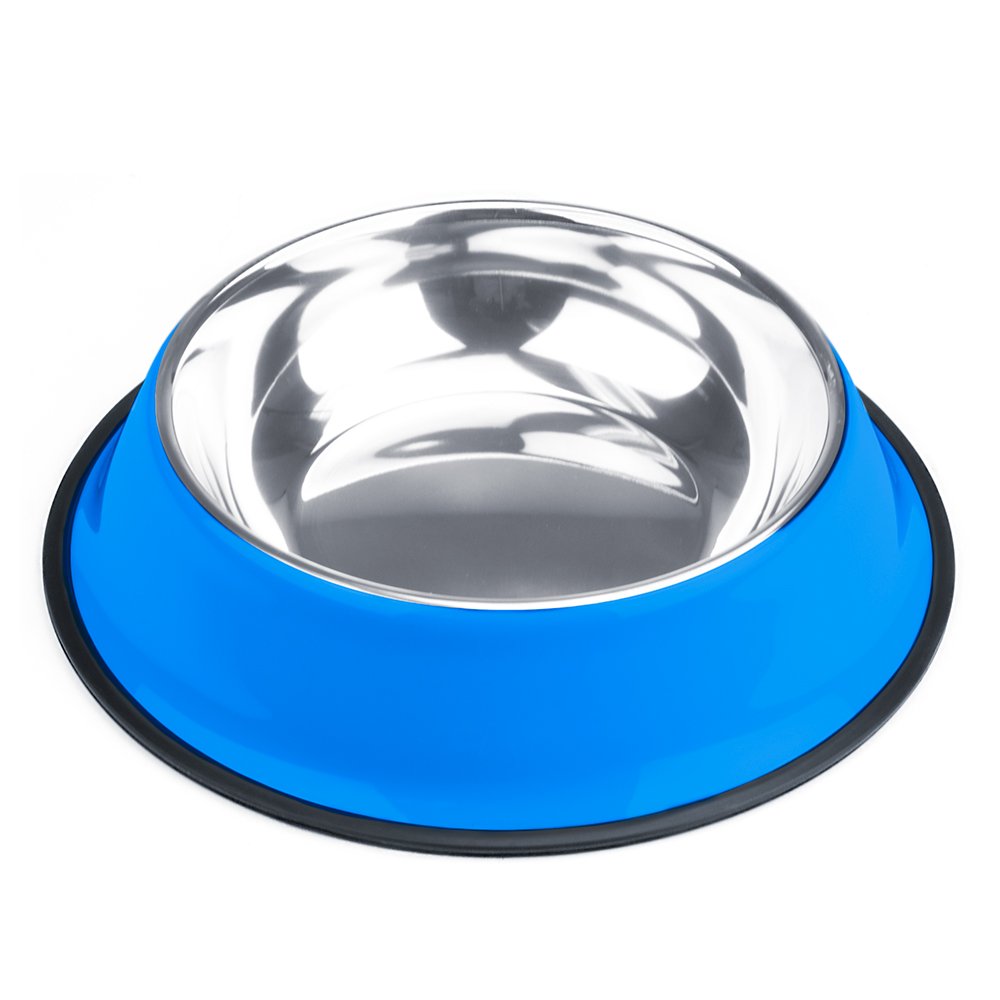 Weebo Pets Blue No-Tip No-Slip Stainless Steel Bowl (40Oz. Kahuna)