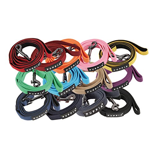 Puppia Two Tone Dog Lead Strong Durable Comfortable Grip Walking Training Leash for Small & Medium Dog, Wine, Medium