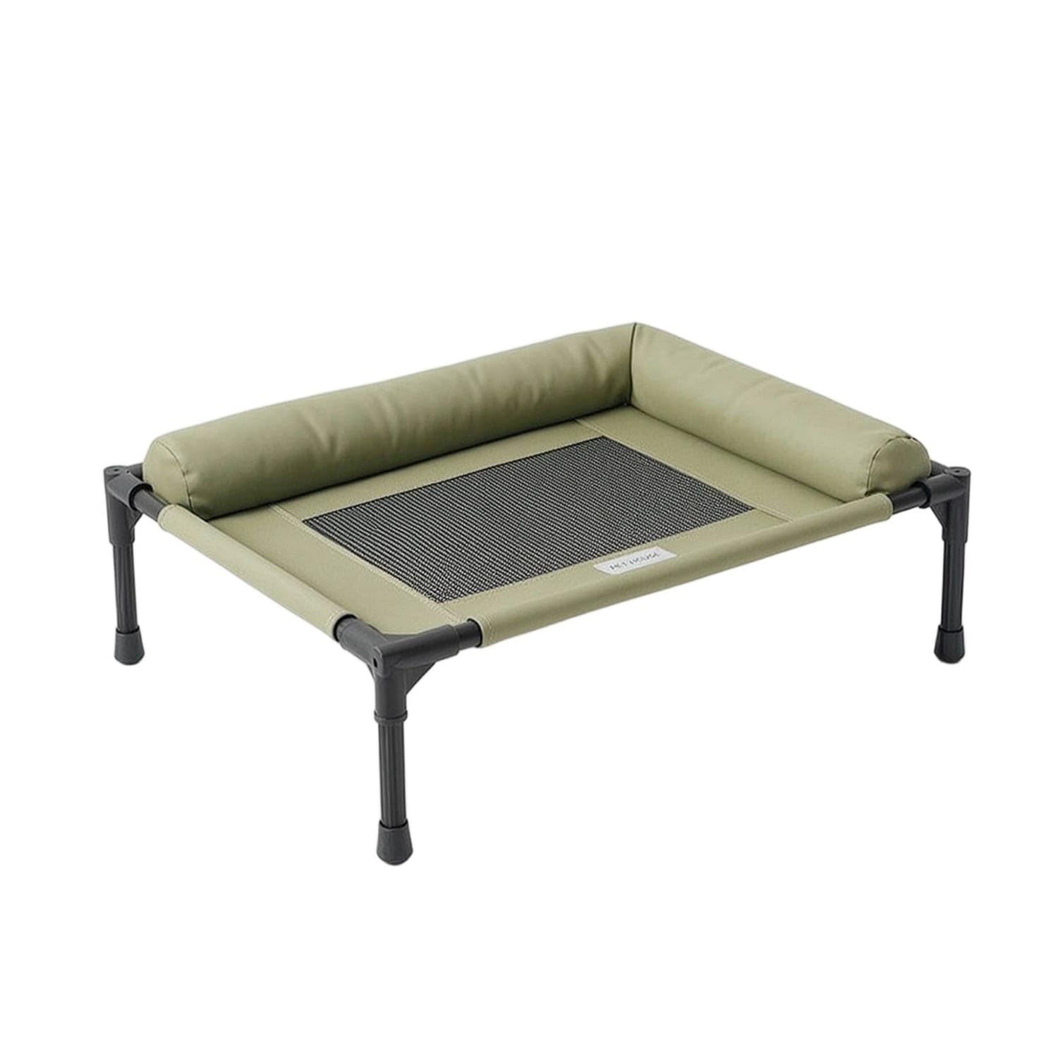 PEXORVA Breathable Elevated Pet Cot with Padded Edge Mesh Raised Dog Bed with Bolsters Bolstered Elevated Pet Bed Cooling for Pe