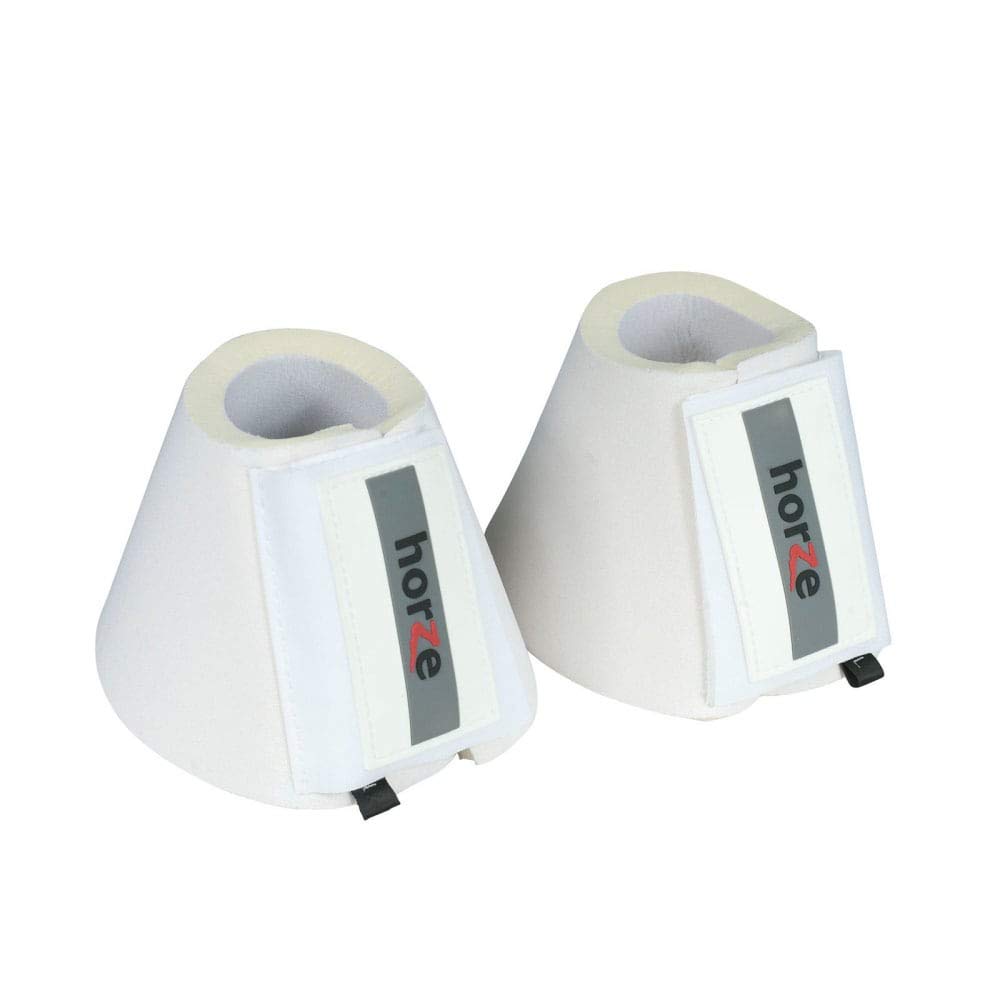 HORZE Pro Overreach Bell Boots for Horses | Neoprene Pair - White - M