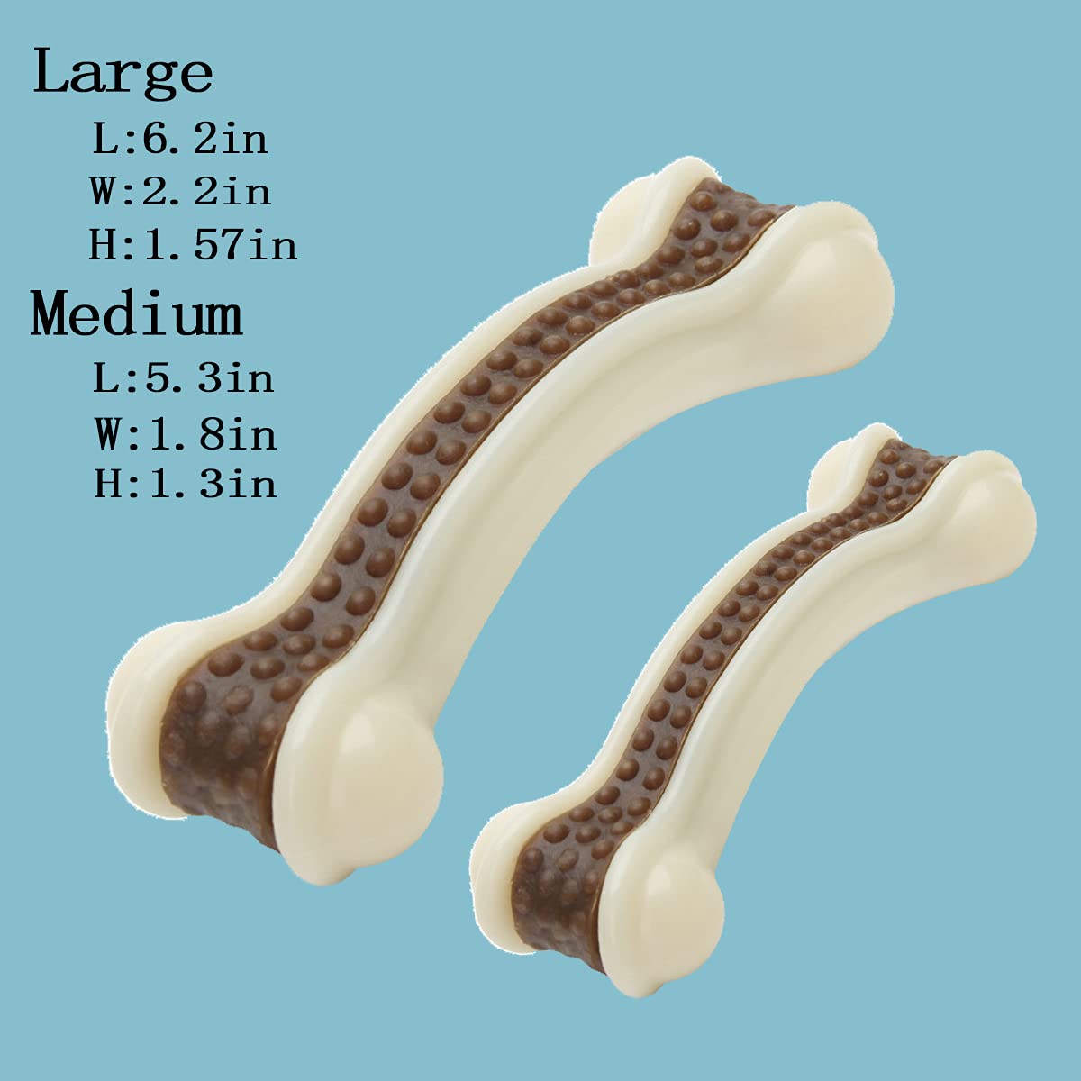 Betteprod Dog Chew Toys For Aggressive Chewers Large Breed,2 Pack Beef Flavor Indestructible Dog Teething Chew Toys Bones For La