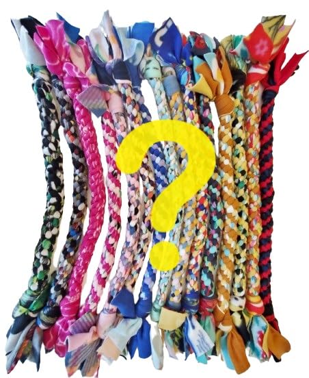 Dog Puppy Tug Pull Toy Rope Play Durable Interactive Entertaining Heavy Duty Fleece Round Square Braid by KNOTS SO FAST (Mystery