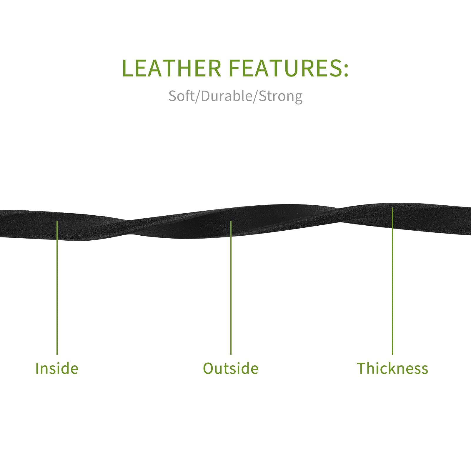 Reopet 4 Feet / 5 Feet / 6 Feet Genuine Leather Small & Medium Dog Leash, Real Leather - (3/8 X 4, Black)