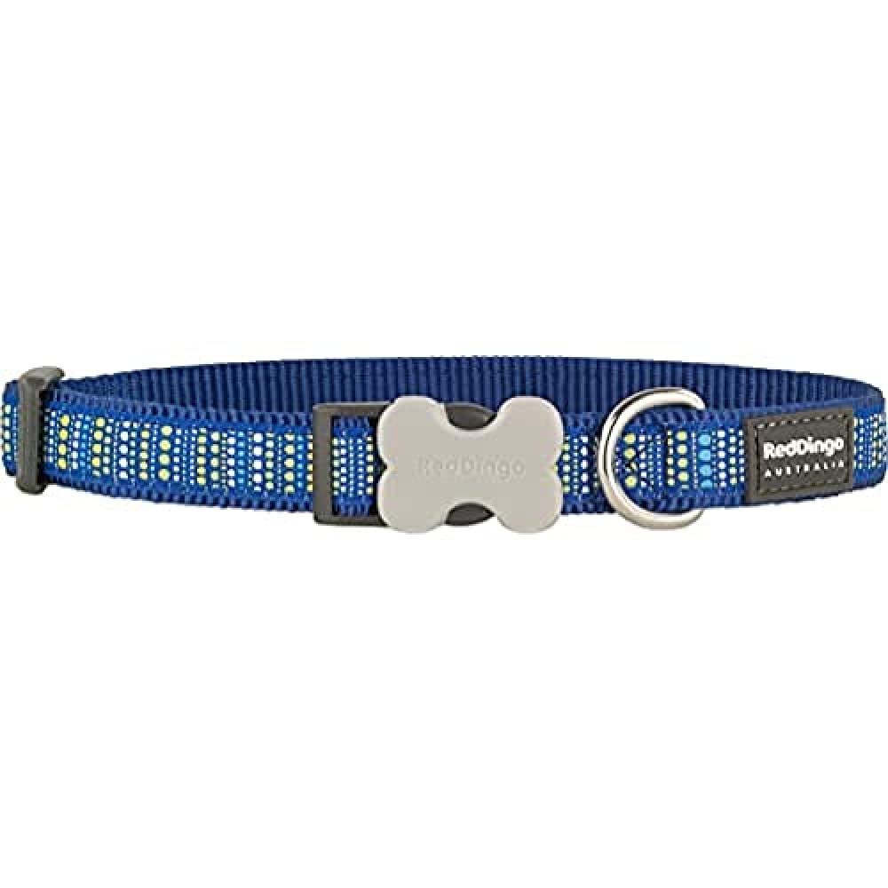 Red Dingo LotzaDotz Dark Blue Dog Collar, Medium/Large/20mm