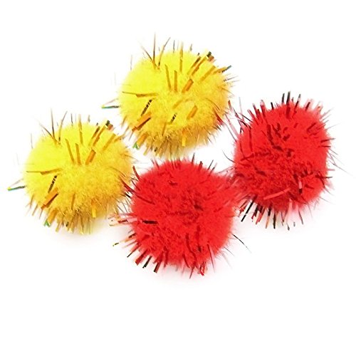 Bnf Pack Of 100Pcs Mini Tinsel Sparkly Small Pom Pom Ball Cat Kitten Pet Bird Play Toys | Pet Supplies | Cat Supplies | Toys | 1