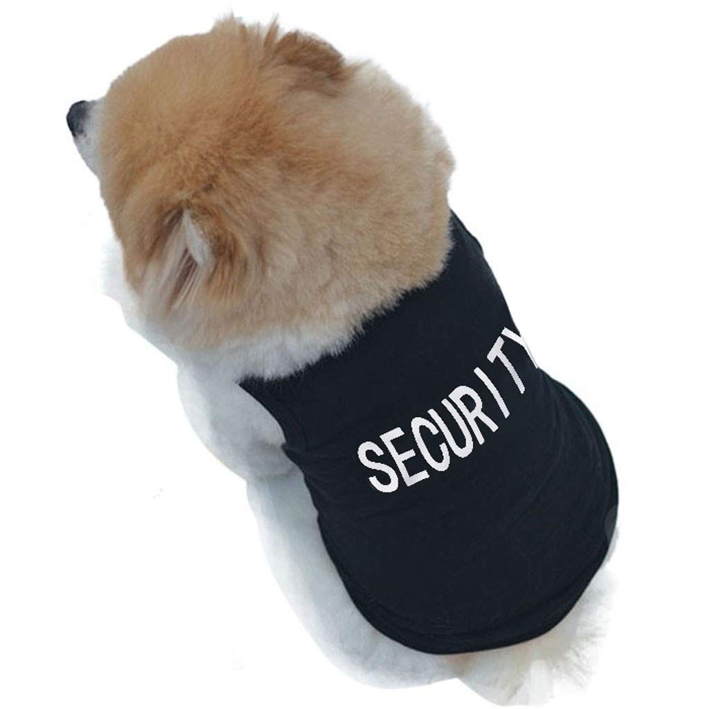 Dog Clothes For Small Dogs Apparel Chihuahua Clothes Boy Puppy Outfits Pet Tshirts Cat Security Shirts Black Tiny Doggie Vest Xs