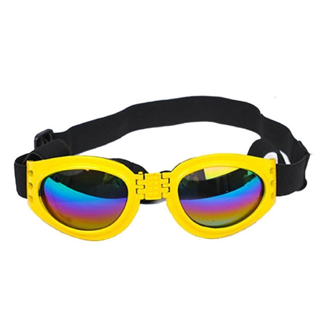 Foldable Dog Sunglasses Pet Goggles For Dog Eye Protection Outdoor Sport Sunglasses For Midium Large Dogs (Yellow)