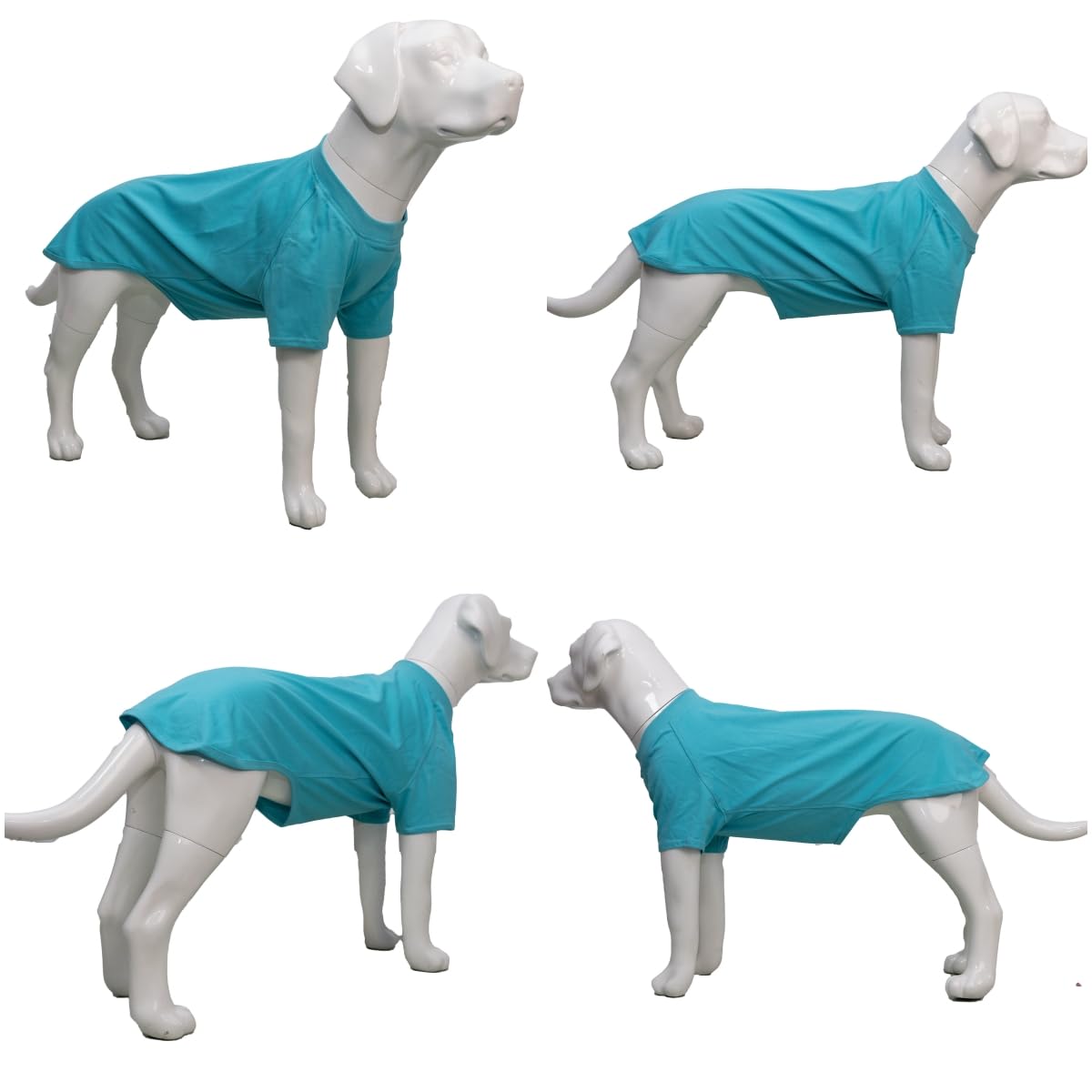 Lovelonglong 2019 Pet Clothing Dog Costumes Basic Blank T-Shirt Tee Shirts for Medium Large Dogs Turquoise XXXL