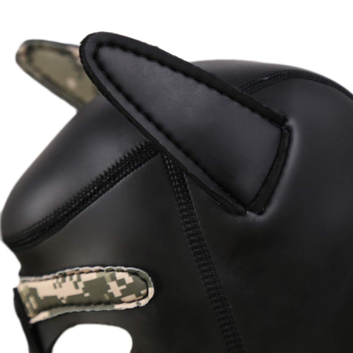 Leweceeo Neoprene Puppy Hood Camo Full Face Mask Cosplay Costume Dog Head Masks (Camo Green)