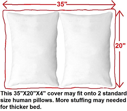 Dogbed4Less Diy Durable Blue Denim Pet Bed External Duvet Cover And Waterproof Internal Case For 35'X20'X4' Small Medium Dog