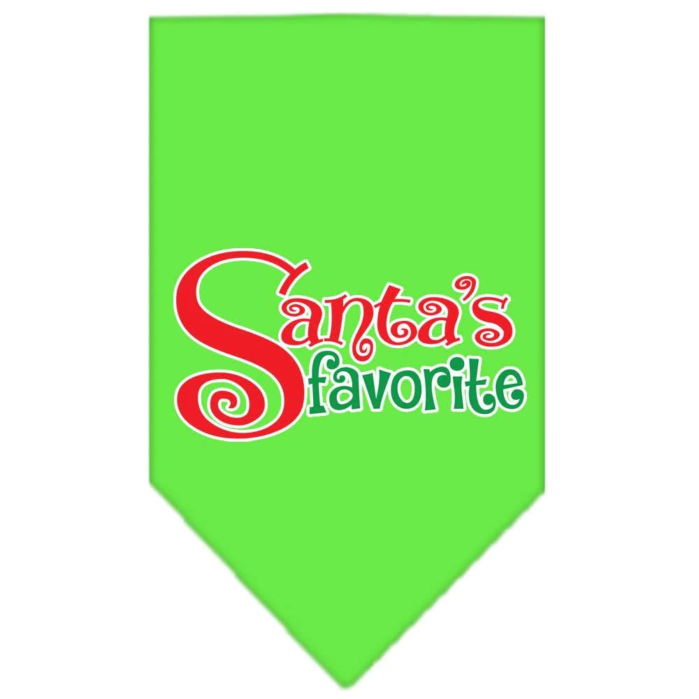 Mirage Pet Products Santa's Favorite Screen Print Pet Bandana, Large, Lime Green