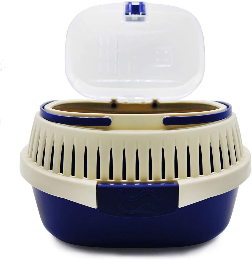 Kameiou Blue Small Animal Carrier For Guinea Pig, Sugar Glider, Hamster, Hedgehog, Chinchillas, Rat, Snakes - Portable, Lightwei