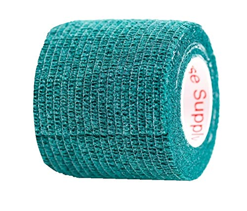 2 Inch Vet Wrap Tape Bulk (Hunter Green) (Pack of 12) Self Adhesive Adherent Adhering Flex Bandage Grip Roll for Dog Cat Pet Hor