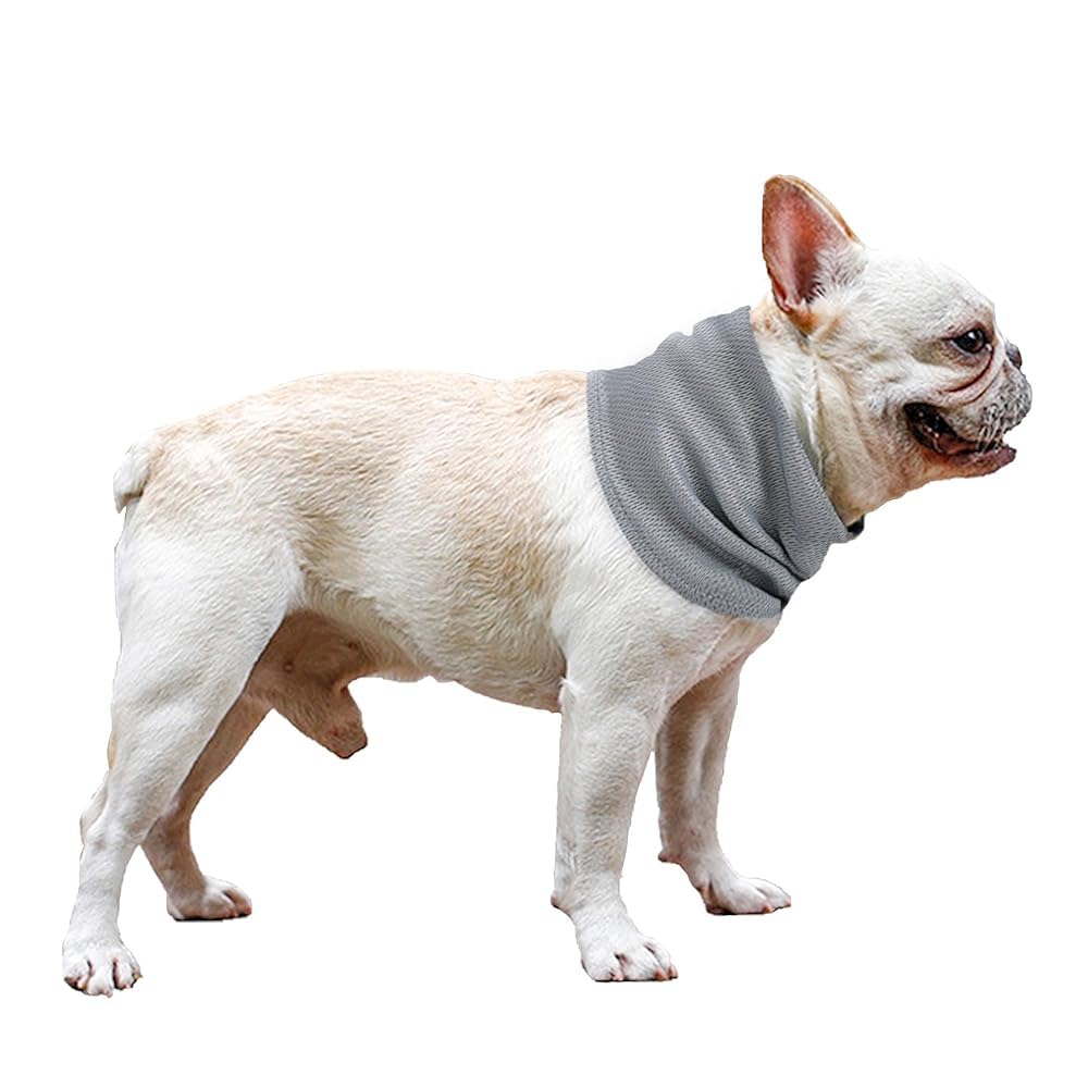 Nacoco 2 Pcs Dog Instant Cooling Scarf Summer Pet Bandana Cats Collar Ice Towels For Bulldog (Gray, M)