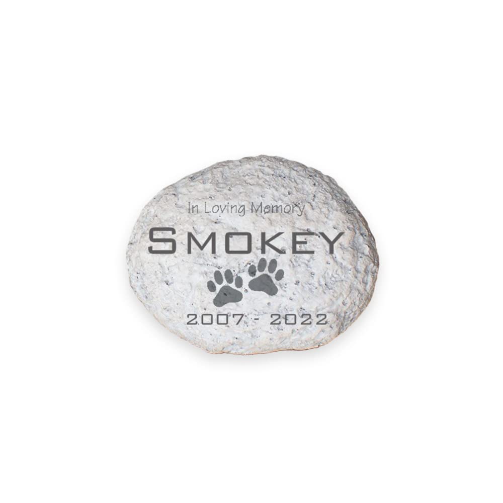 GiftsForYouNow Engraved in Loving Memory Pet Memorial Garden Stone, 4.75 Inch, Durable, Waterproof, Temporary Grave Marker, Dog 