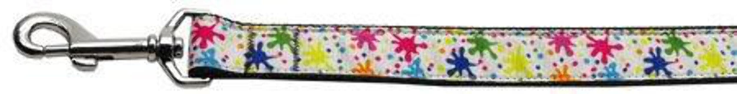 Pet Dog & Cat Nylon Collar or Leash, "Splatter Paint" 5/8" w x 6 ft. leash