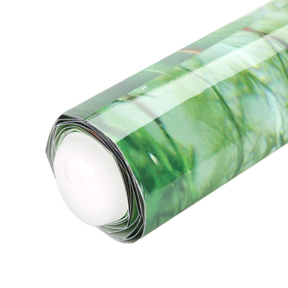 Aquarium Fish Background Poster PVC Adhesive Decor Paper Green Water Grass Aquatic Like Real(24.02x11.81in)