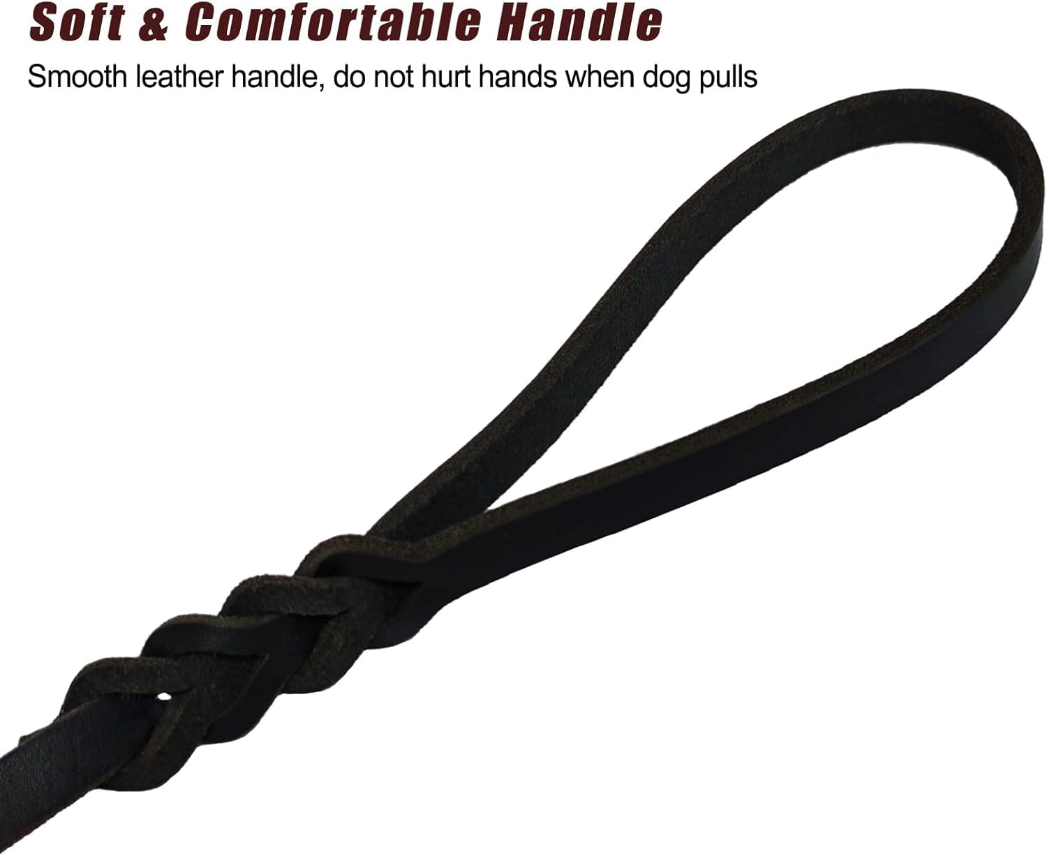 Lwbmg Leather Dog Leash 4Ft X 1/2 Inch, Leather Dog Leash For Small Dogs, Strong Sturdy Genuine Leather Braided Dog Leash, Soft
