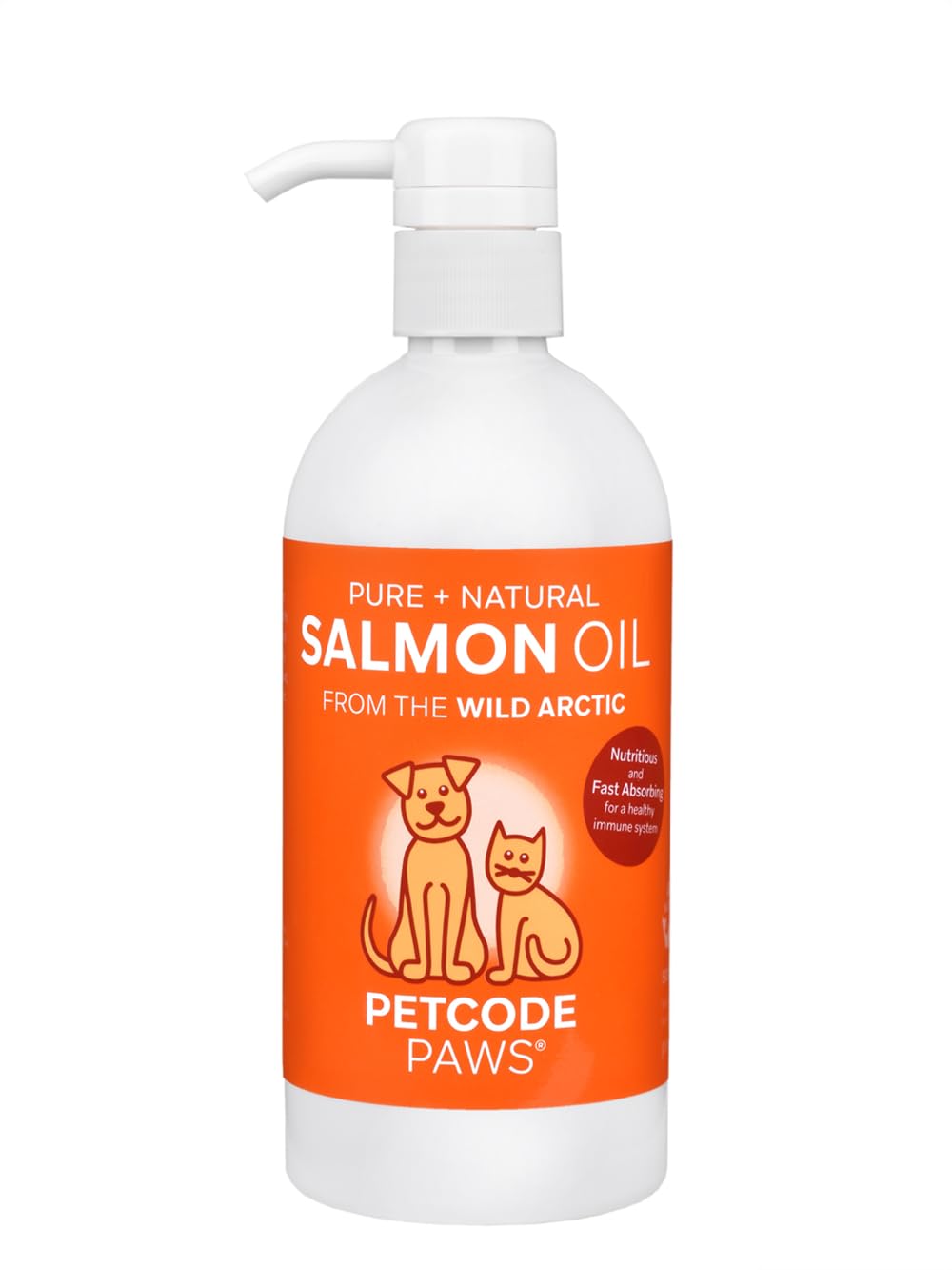 PETCODE PAWS 100% Pure + Natural Salmon Oil from The Wild Arctic for Dogs and Cats (16 OZ)