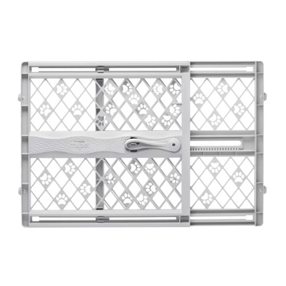 Mypet North States Paws Portable Pet Gate: 26-40' Wide. Pressure Mount. No Tools Needed. Made In Usa. Dog Gate 23' Tall, Expandable, Durable Dog Gates For Doorways, Light Gray