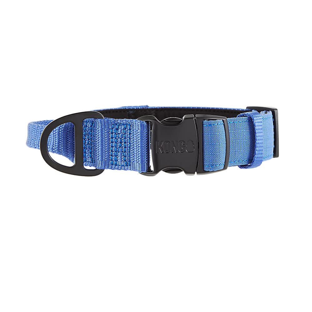 Kong Ultra Durable Padded Comfort Handle Dog Collar (Large, Blue)