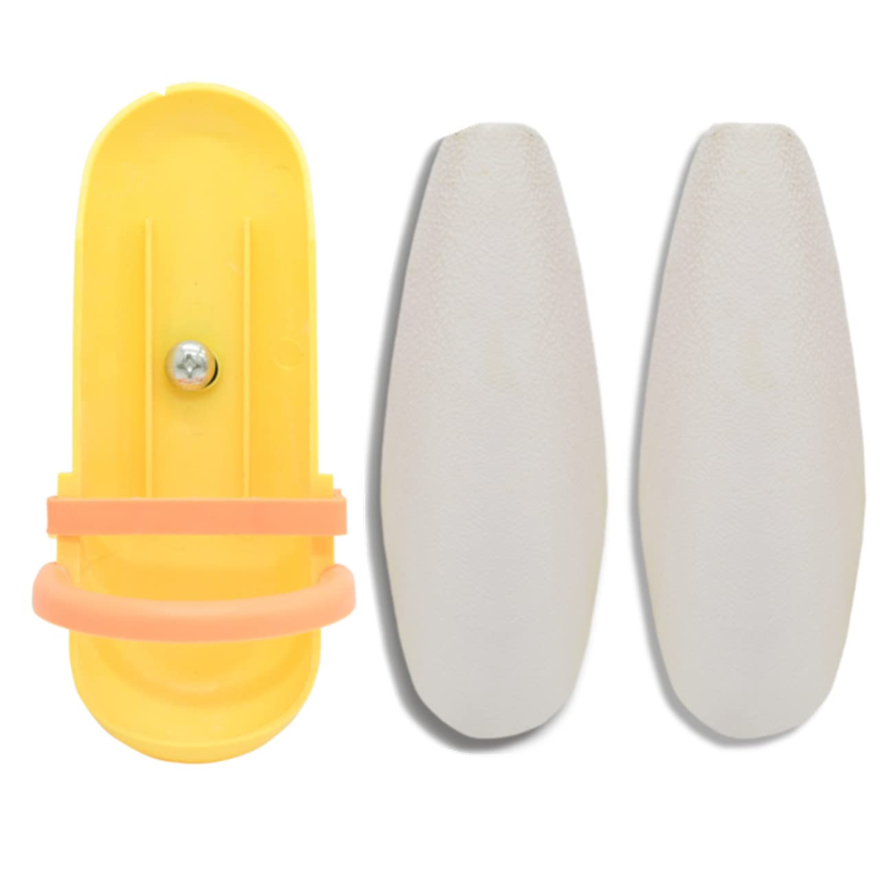 Kingmo Large Bird Cuttlebone for Parakeets, 5.9-6.53 Cuddle Bone with Plastic Holder, Cuttlefish Bone for Sharp Beaks, Birds Cal